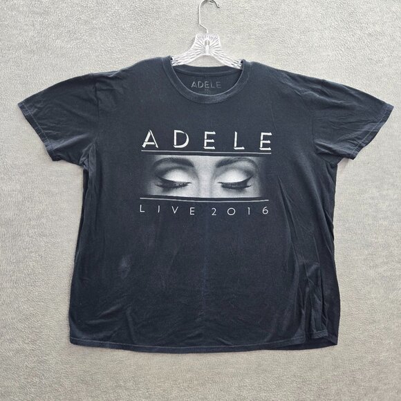 Adele Men Shirt 2XL Black‎ Concert Live 2016 Tour Short Sleeve Tee - Picture 1 of 9